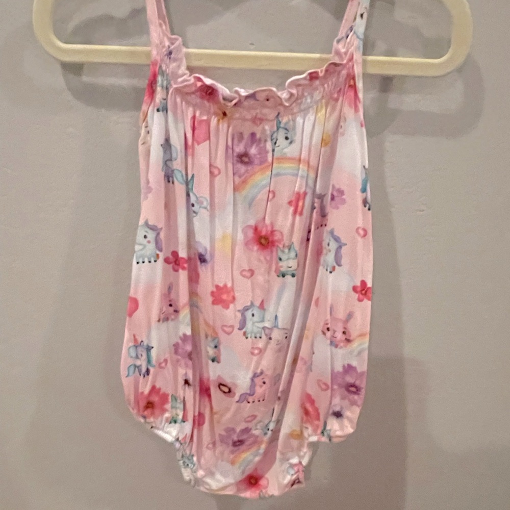 Posh Peanut unicorn and rainbow romper.